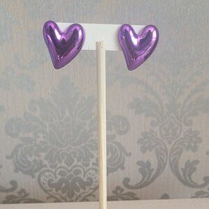 Purple Heart Stud Earrings